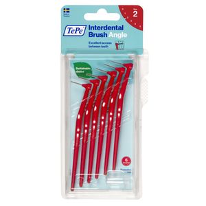 Escova Interdental TePe Angle 0,5mm Vermelha 6 Unidades