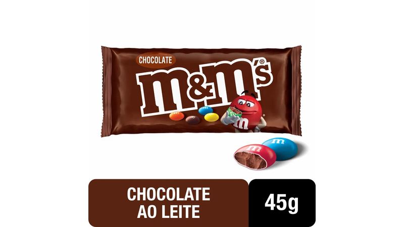Confeito de Chocolate M&M's Ao Leite 45g
