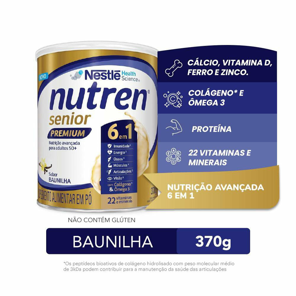 Suplemento Alimentar Nestlé Nutren Senior Premium Baunilha 370g - Drogaria  Venancio