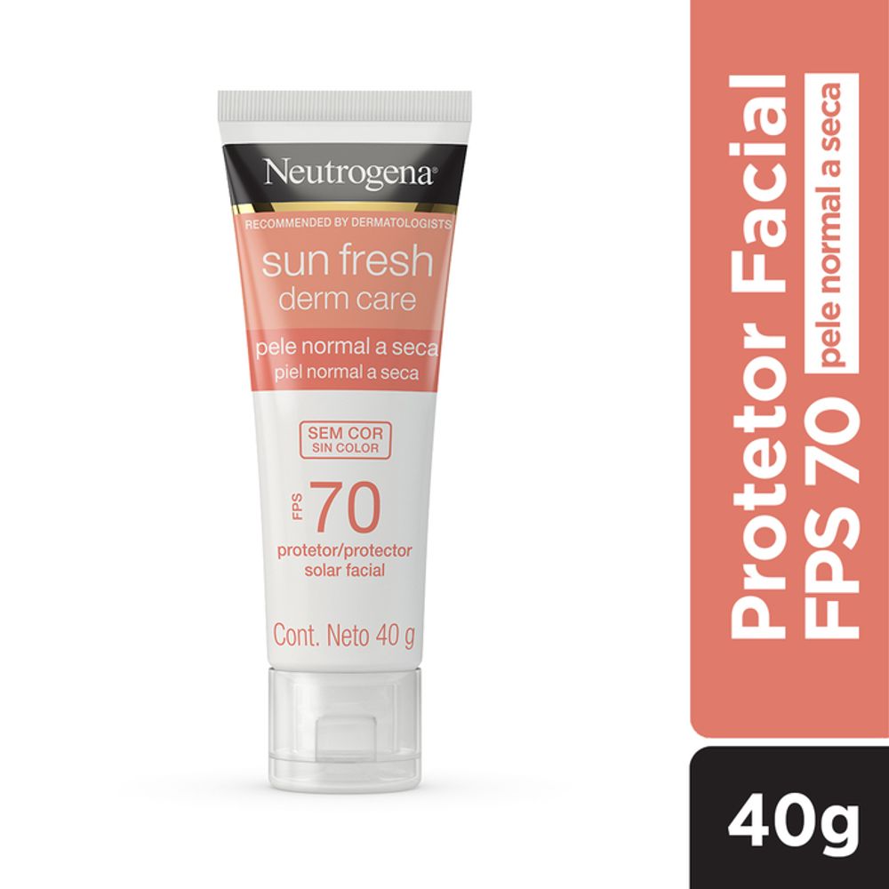 Protetor Solar Neutrogena Sun Fresh Derm Care FPS70 Pele Seca Sem Cor 40g