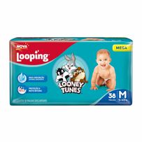 Fralda Looping Looney Tunes Mega M 38 Unidades