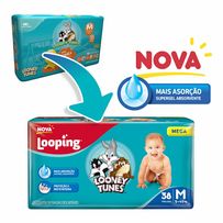 Fralda Looping Looney Tunes Mega M 38 Unidades