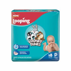 Fralda Looping Looney Tunes P 18 Unidades