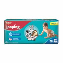 Fralda Looping Looney Tunes Mega G 32 Unidades