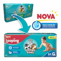 Fralda Looping Looney Tunes Mega G 32 Unidades