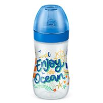 Mamadeira Lillo Evolution Enjoy Ocean Silicone Bico Redondo 6+ Meses Menino 300ml