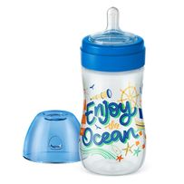 Mamadeira Lillo Evolution Enjoy Ocean Silicone Bico Redondo 6+ Meses Menino 300ml