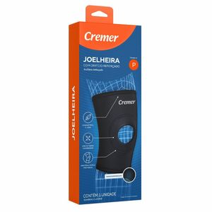 Joelheira Com Orifício Reforçado Creme Preto P 1 Unidade
