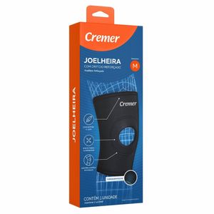 Joelheira Com Orifício Reforçado Creme Preto M 1 Unidade