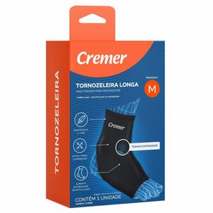 Tornozeleira Longa Creme Preta M 1 Unidade