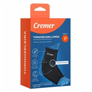 Tornozeleira Longa Creme Preta P 1 Unidade