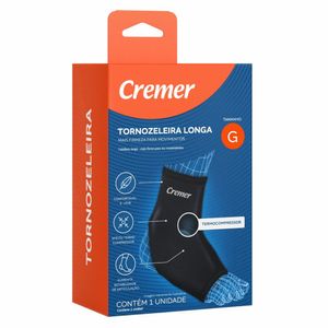 Tornozeleira Longa Creme Preta G 1 Unidade