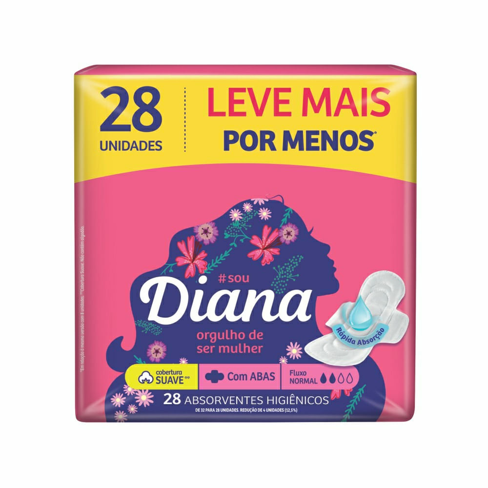 Absorvente Externo Diana Suave Com Abas 28 Unidades