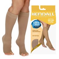 Meia 3/4 Kendall Feminina Alta Compressão Sem Ponteira Cor Mel Média 20-30mmHg 1881 - 1 Par