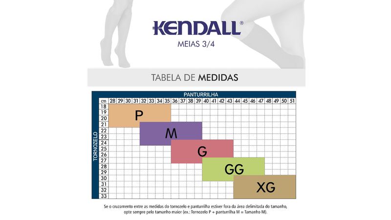 Meia 3/4 Kendall Alta Compressão 20-30 Aberta Feminina Mel-M em