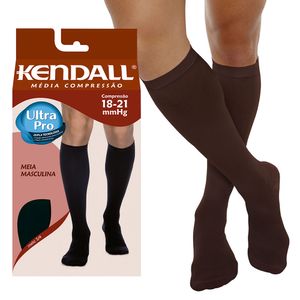 Meia 3/4 Kendall Masculina Hanesbrand Média Compressão Cor Marrom G 18-21mmHg 1802 - 1 Par