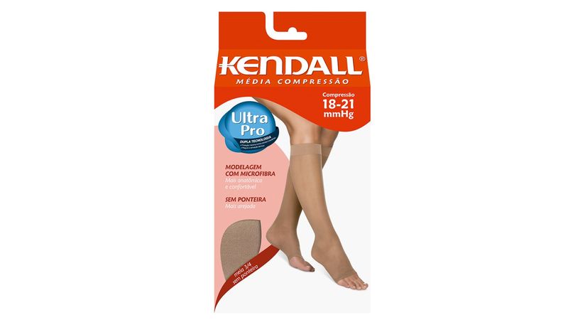 Meia 3/4 Kendall Feminina Sem Ponteira Média Compressão Cor Mel Médio  18-21mmHg 1871 - 1 Par - Drogaria Venancio