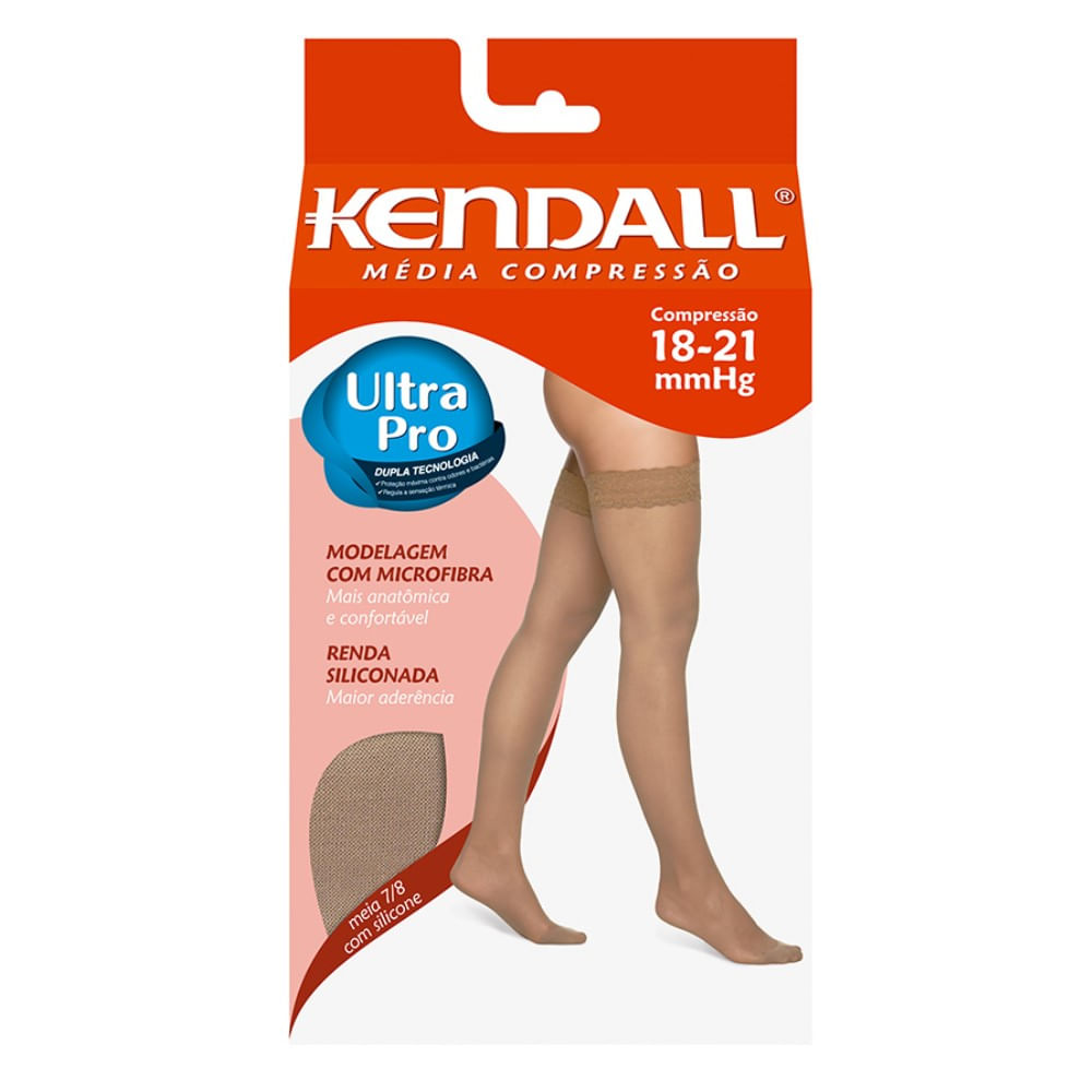 Meia 7/8 Kendall Feminina Média Compressão Com Silicone Cor Mel G