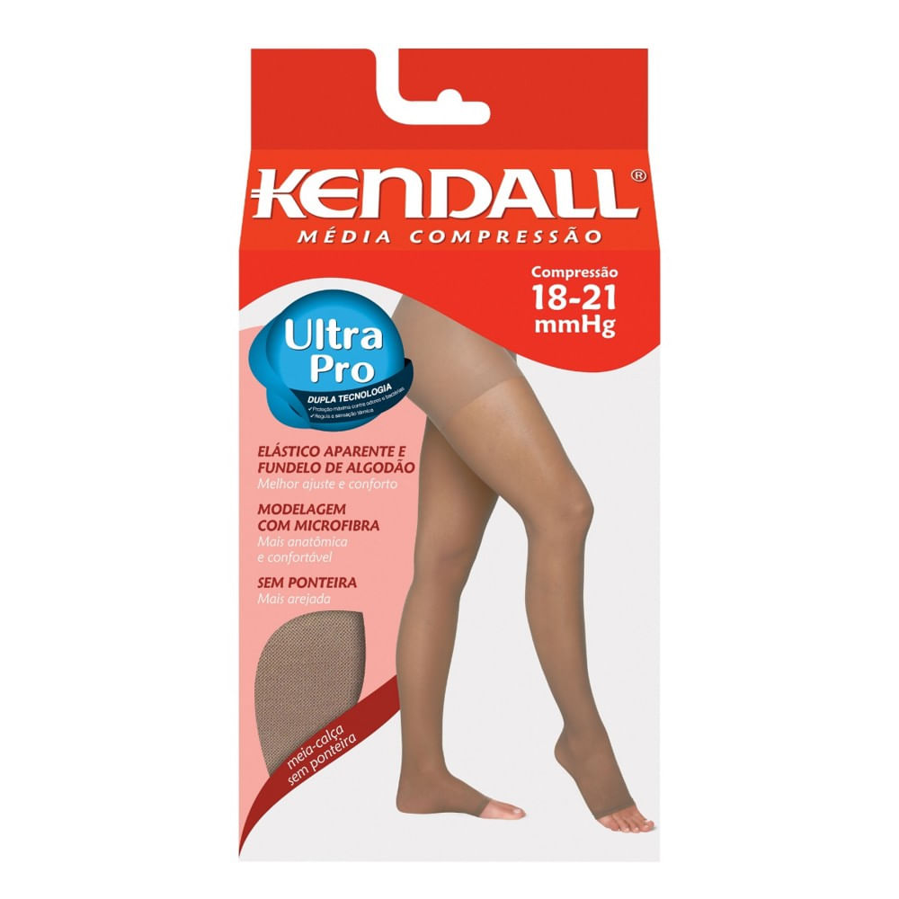 Meia Calça Kendall Feminina Sem Ponteira Média Compressão Cor Mel M 18-21mmHg 1702 - 1 Unidade