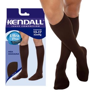 Meia 3/4 Kendall Masculina Suave Compressão Cor Marrom Média 13-17mmHg 1 Par