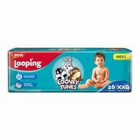 Fralda Looping Looney Tunes Mega XXG 26 unidades