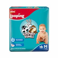 Fralda Looping Looney Tunes M 16 Unidades