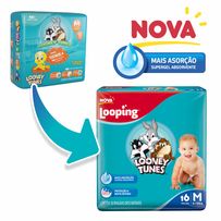 Fralda Looping Looney Tunes M 16 Unidades