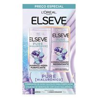 Kit L'Oréal Paris Elseve Pure Hialurônico Shampoo 375ml + Condicionador 170ml
