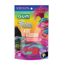 Fio Dental Infantil Gum Trolls Kids Flosser 20 Unidades