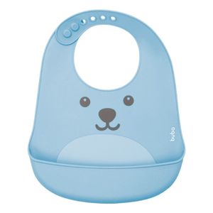 Babador de Silicone Buba Com Pega Migalhas Gumy Azul 1 Unidade