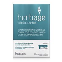 Suplemento Alimentar Herbage Cabelos E Unhas 28 Comprimidos