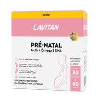 Suplemento Alimentar Lavitan Pré-Natal Multi + Ômega 3 Dha 30 Comprimidos + 60 Cápsulas