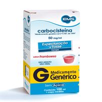 Carbocisteína 50mg/ml Ems Sabor Framboesa Uso Oral Xarope 100ml