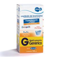 Cloridrato De Bromexina 4mg/5ml Ems Infantil Xarope Sabor Morango 120ml