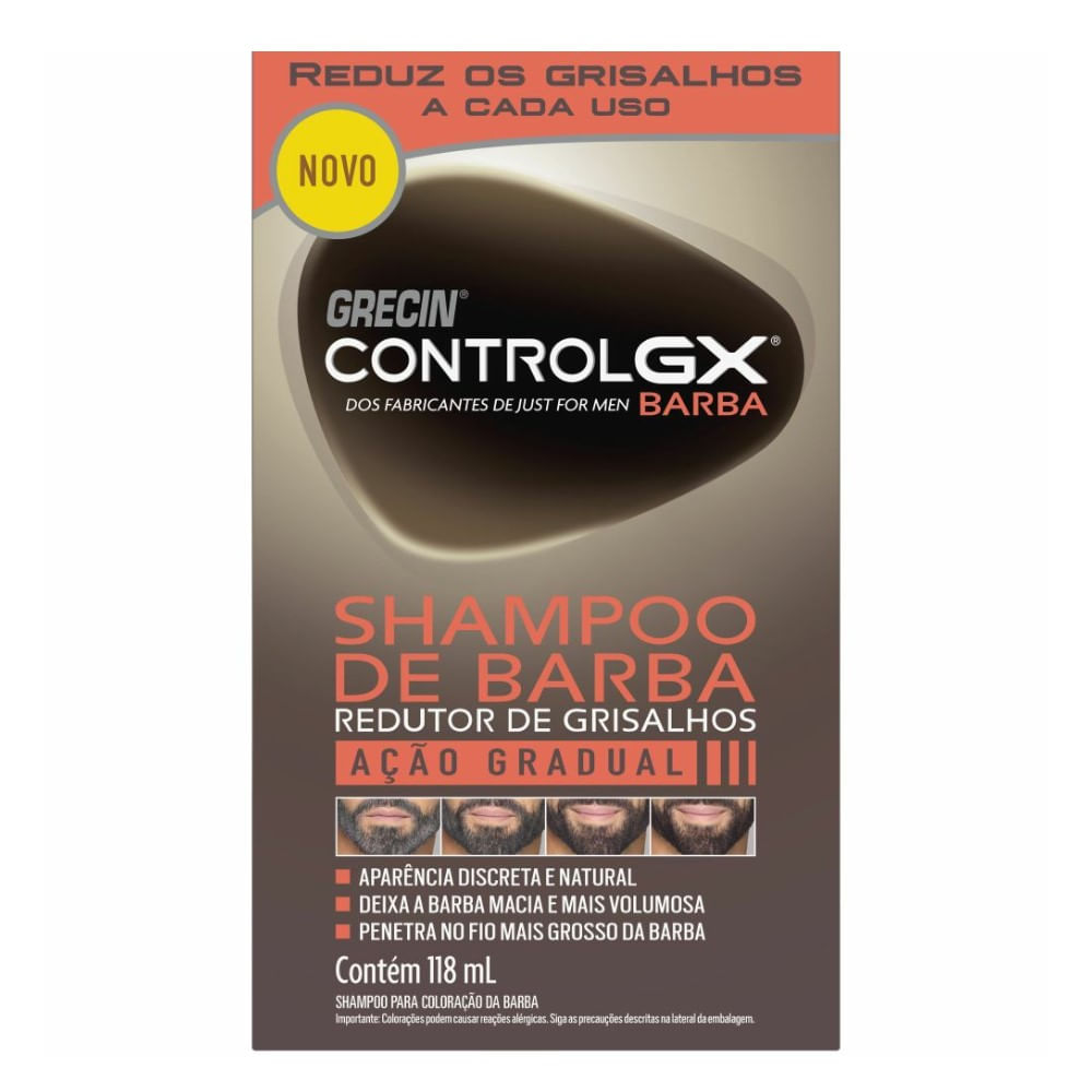 Shampoo De Barba Grecin Controlgx Reduto De Grisalho 118ml