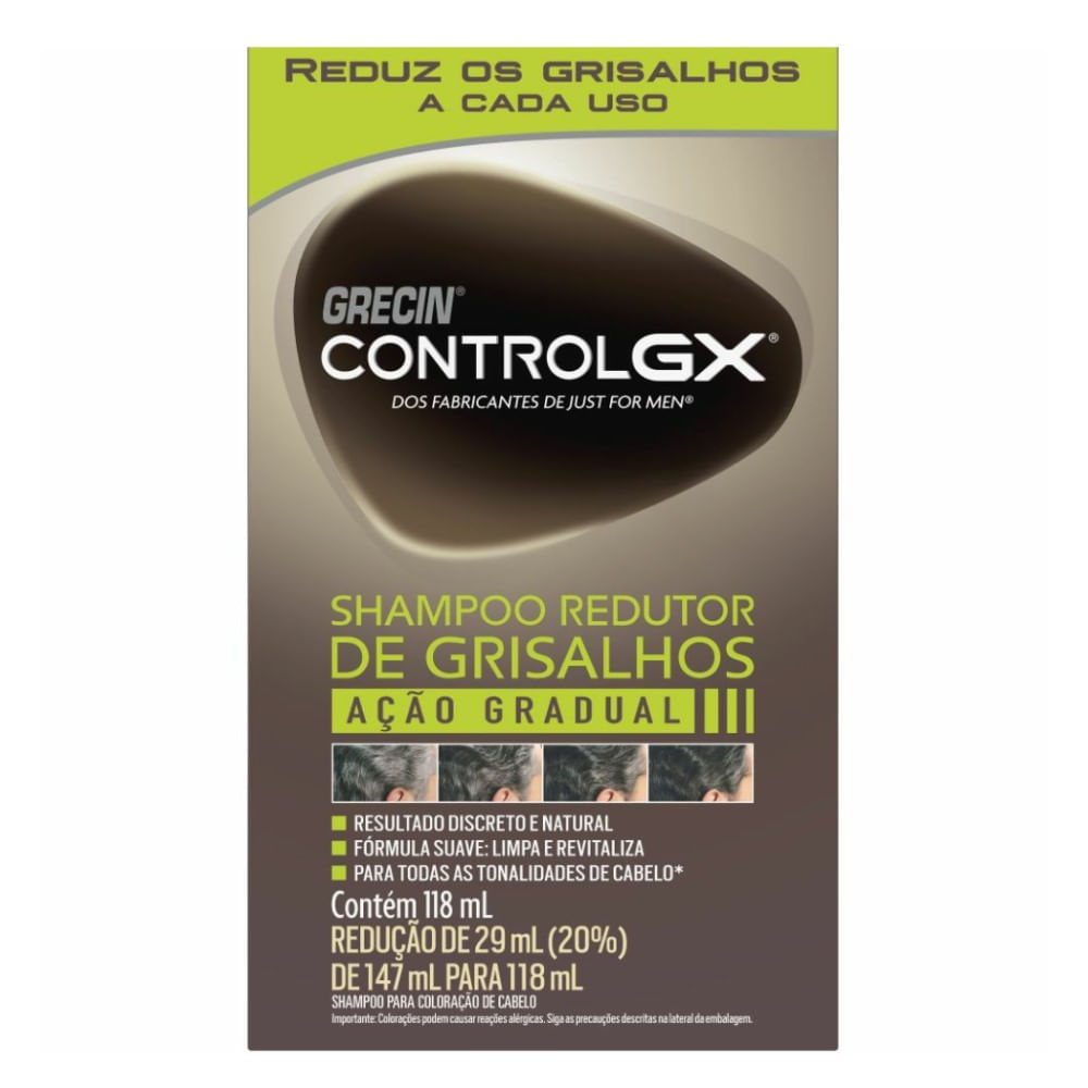 Shampoo Redutor De Grisalhos Grecin Control Gx 118ml