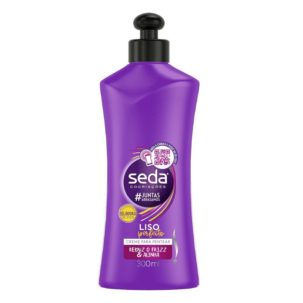 Creme Para Pentear Seda Liso Perfeito Reduz O Frizz E Alinha 300ml