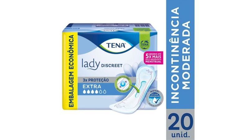 Absorvente Para Incontinência Urinária Tena Lady Discreet Extra 20