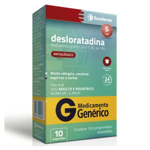 Desloratadina 5mg Eurofarma 10 Comprimidos