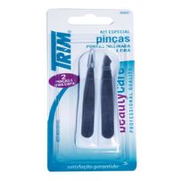 Kit Trim 06847 Pinça Ponta Inclinada 1 Unidade + Pinça Ponta Fina 1 Unidade