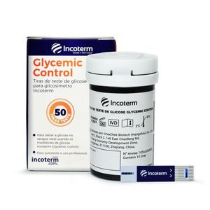 Tiras De Teste De Glicose Incoterm Glycemic Control 50 Tiras
