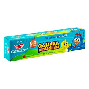 Creme Dental Infantil Condor Baby Galinha Pintadinha Sem Flúor Morango 50g