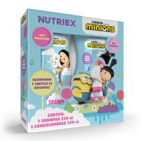 Kit Nutriex Minions Agnes Shampoo 250ml + Condicionador 230ml + 1 Cartela de Adesivos