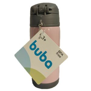 Copo Térmico Parede Dupla Com Canudo Buba Gumy Rosa 1 Unidade
