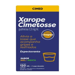 Cimetosse 13,33mg/ml Cimed Sabor Mel Menta Xarope 120ml