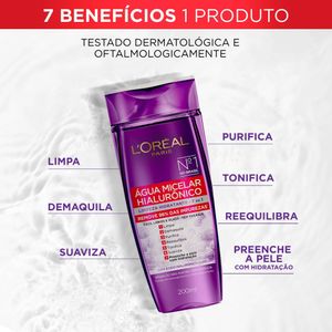 Kit Tratamento Facial  L'Oréal Paris Água Micelar Hialurônico 200ml + Sérum Revitalift 15ml + Protetor Solar UV Defender FPS60 40g