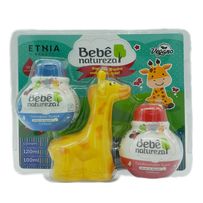Kit Bebê Natureza Extrato de Algodão Sem Lágrima Vegano e Hipoalergenico Shampoo Suave 120ml + Condicionador Suave 100ml + Girafa