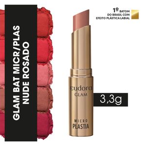 Batom Eudora Glam Micro Plastia Nude Rosado