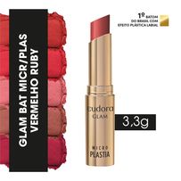 Batom Eudora Glam Micro Plastia Vermelho Ruby