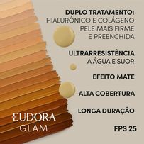 Base Líquida Eudora Glam Skin Perfection Cor 50 30ml